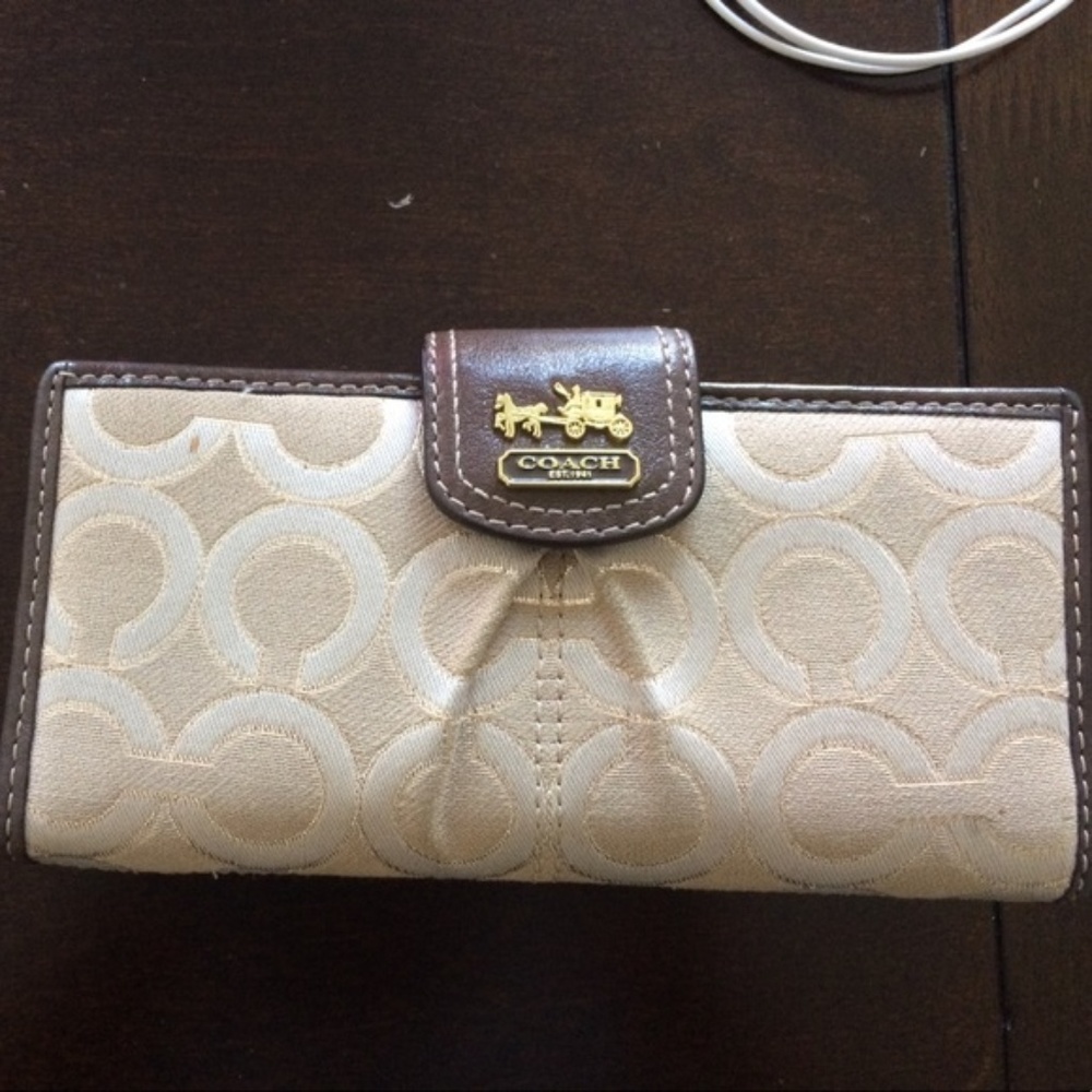 Authentic Coach brown wallet for women